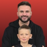 Linas Kleiza ir sūnus Jokūbas